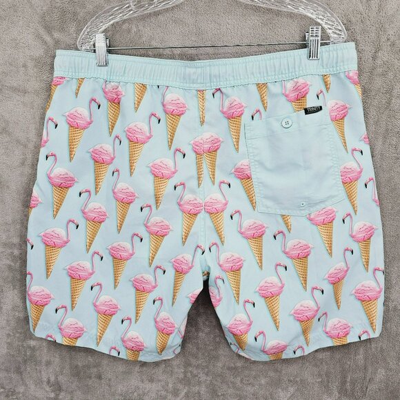 Trinity Collective Board Short Swim Trunks XXL Blue Pink Flamingo Ice Cream Cone - Picture 10 of 11